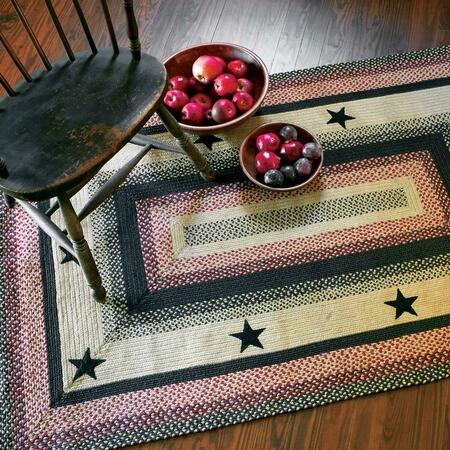 HOMESPICE DECOR 11 x 36 in. Primitive Star Gloucester Rectangular Table Runner - Multicolor 572752